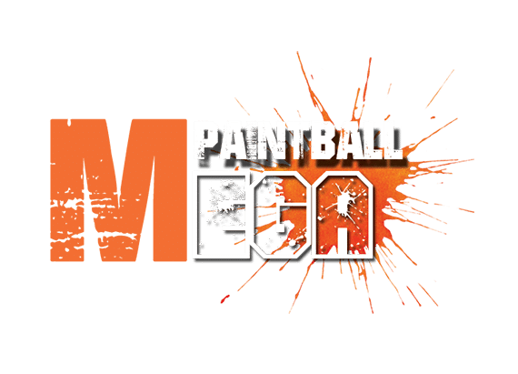 Mega paintball logo for video cover image.